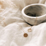 Constellation necklace circle pendant - custom - highest  quality 14/20 gold fill - tarnish resitant - hand stamped - star sign - astrology