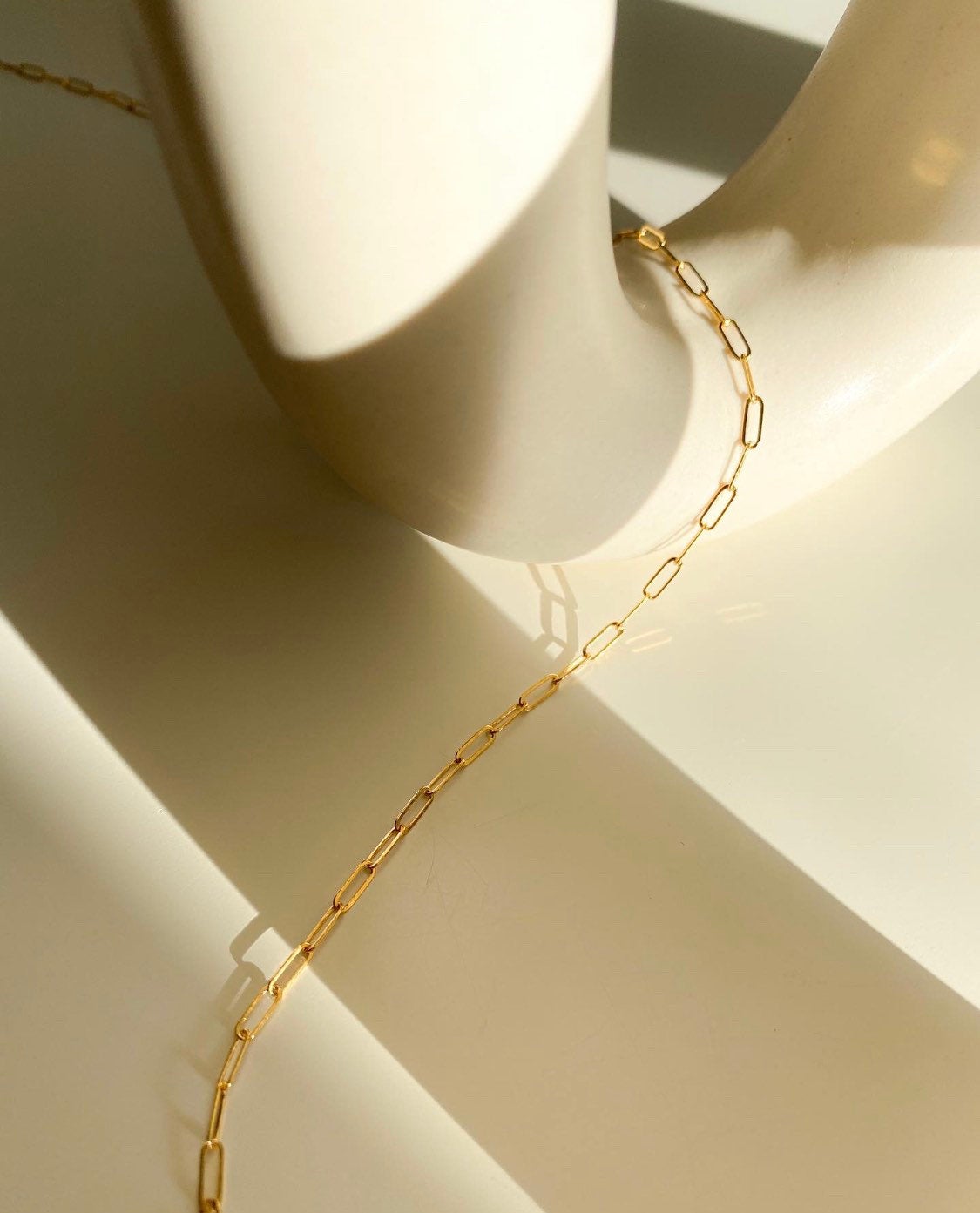 Gold fill staple chain necklace - choker or standard length necklace - High quality tarnish free - Gold chain - layering necklace