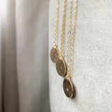 Constellation necklace circle pendant - custom - highest  quality 14/20 gold fill - tarnish resitant - hand stamped - star sign - astrology