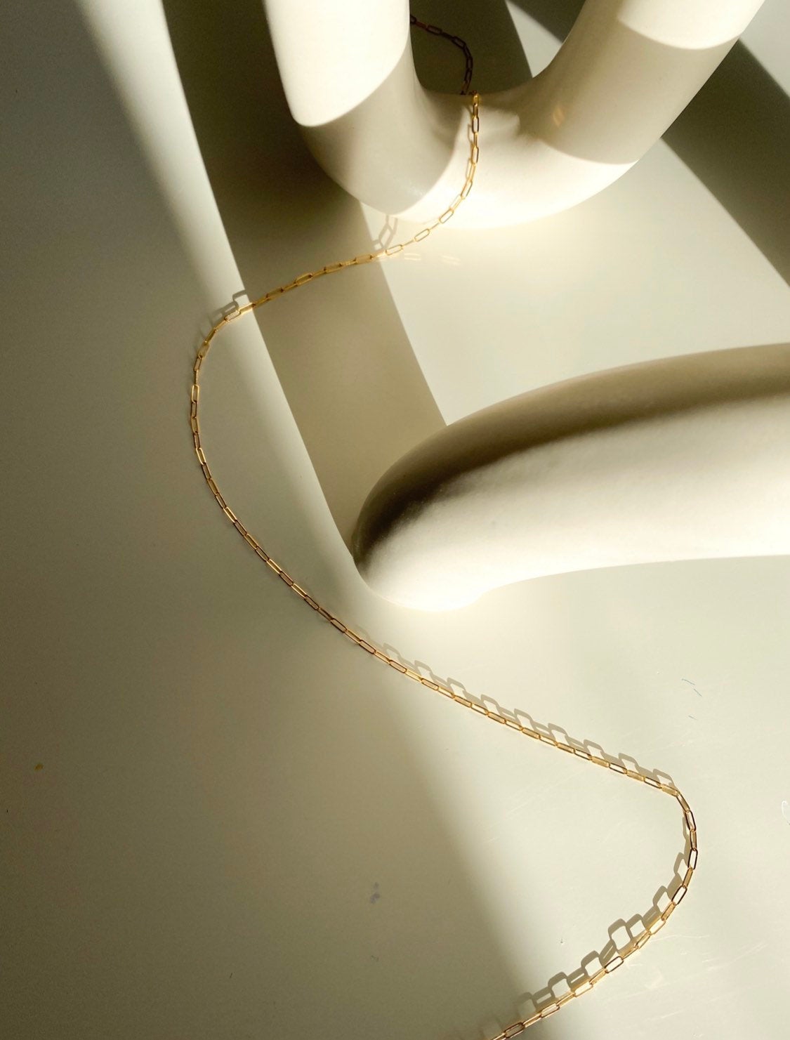 Gold fill staple chain necklace - choker or standard length necklace - High quality tarnish free - Gold chain - layering necklace