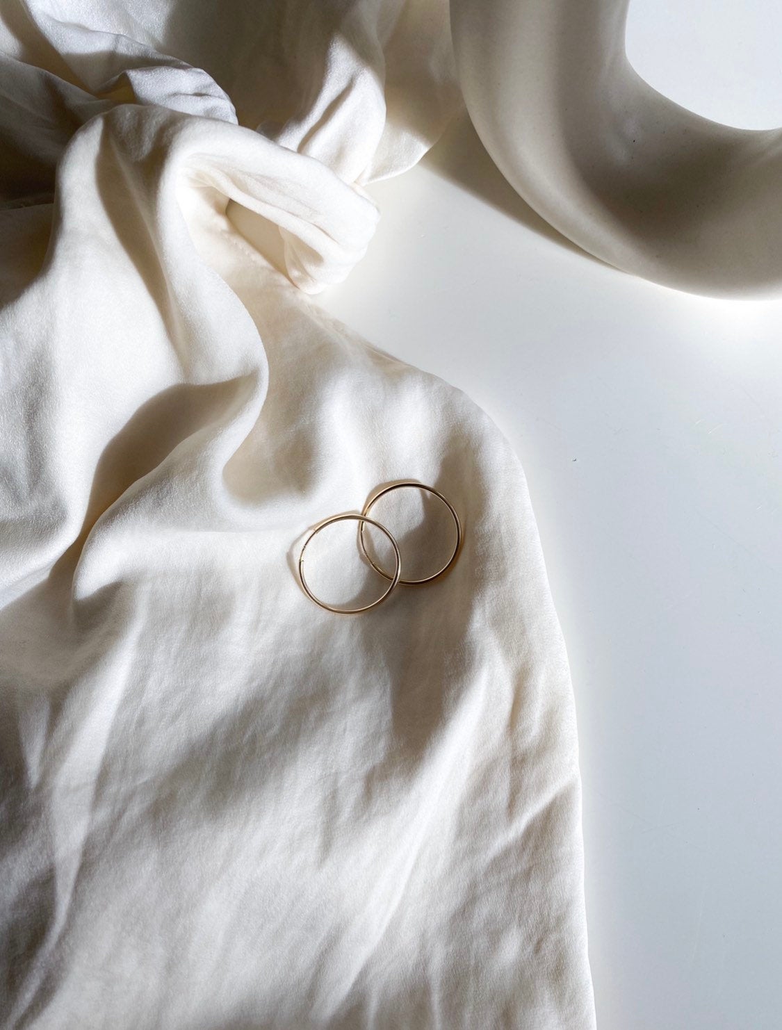 Gold filled hoops - high quality - tarnish resistant - hypoallergenic - good for sensitive ears - everyday - endless hoops - huggie hoops