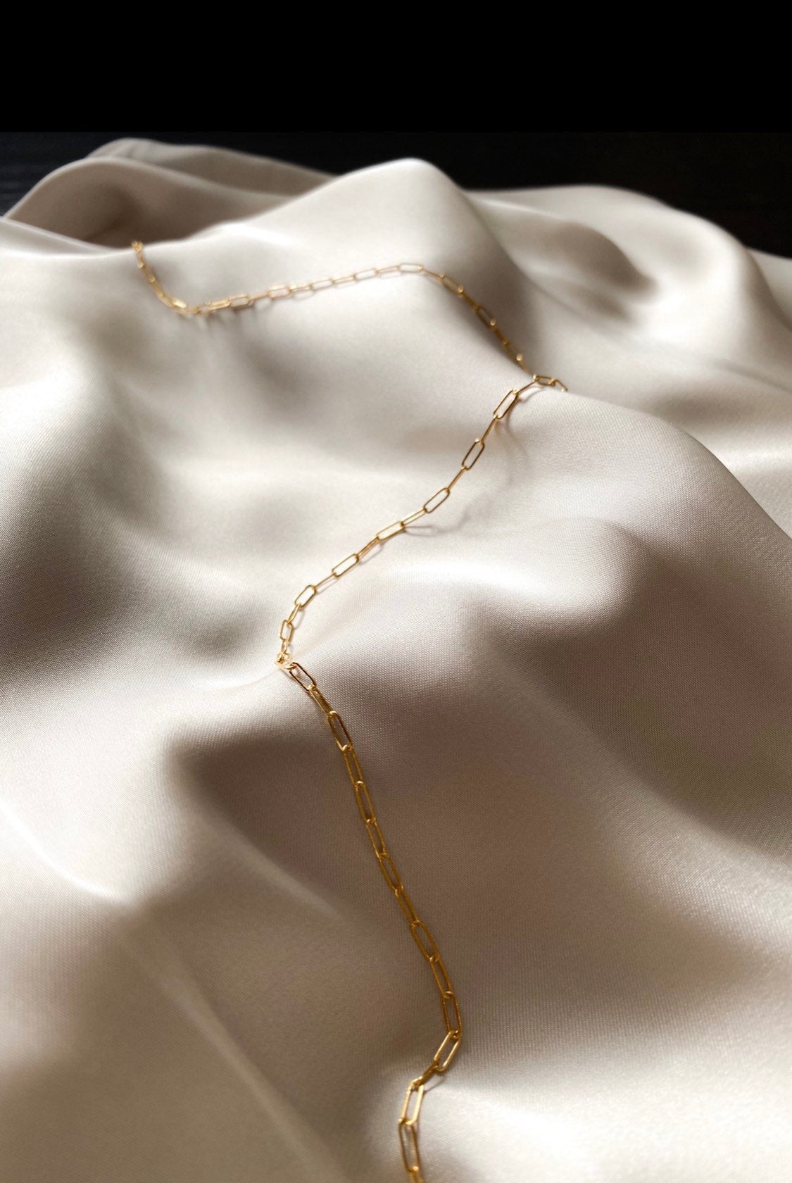 Gold fill staple chain necklace - choker or standard length necklace - High quality tarnish free - Gold chain - layering necklace