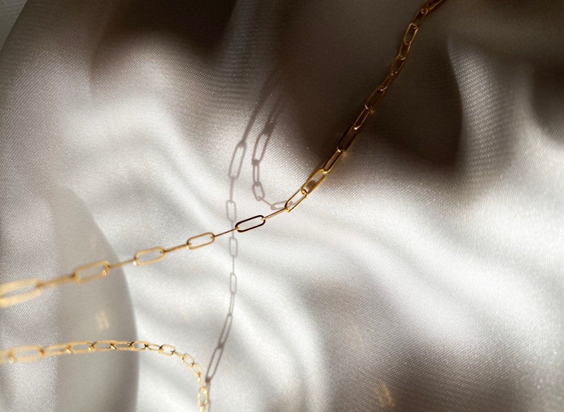 Gold fill staple chain necklace - choker or standard length necklace - High quality tarnish free - Gold chain - layering necklace