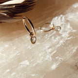 Crystal Huggie Hoops - 14k Gold Filled