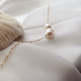 Three Pearl Necklace - 14k Gold Filled
