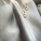 Crystal Huggie Hoops - 14k Gold Filled