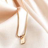 Box Initial Necklace - 14k Gold Filled