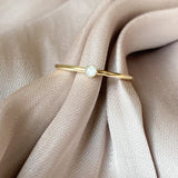 Cremation Dainty Ring - 14k Solid Gold