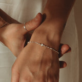 Cremation Skinny Figaro Bracelet- Sterling Silver
