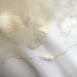 Three Pearl Necklace - 14k Gold Filled