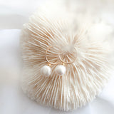 Pearl Huggie Hoops - 14k Gold Filled