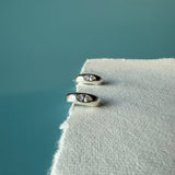 Marquise Cut Diamond Hoops - Sterling silver