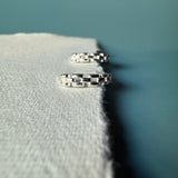 Checkered Hoops - Sterling Silver