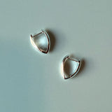 Pointed Hinge Hoops - Sterling Silver
