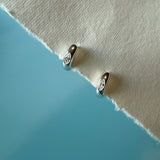 Marquise Cut Diamond Hoops - Sterling silver