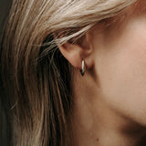 Pointed Hinge Hoops - Sterling Silver