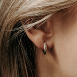 Pointed Hinge Hoops - Sterling Silver