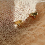 Solitaire Gold Bar Studs - 14K Gold Filled