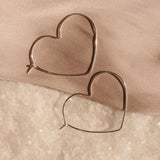 Heart Hoop Earrings - Sterling Silver