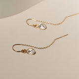 Drop Crystal Thread Through Earrings - 14K Gold Filled