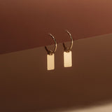 Hoop Earrings with plate - 14k Gold Filled