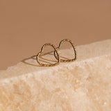 Serrated Heart Stud Earrings - 14k Gold Filled