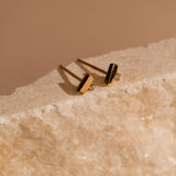 Solitaire Gold Bar Studs - 14K Gold Filled