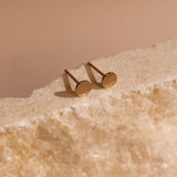 Flat Round Stud Earrings - 14k Rose Gold Filled