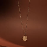 Hammered Medallion Necklace - 14K Gold Filled