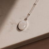 Cremation Oval Necklace- Sterling Silver