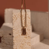 Box Initial Necklace - 14k Gold Filled