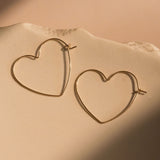 Heart Hoop Earrings - 14k Gold Filled