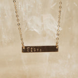 Childs Bar Necklace - Personalized - 14k Gold Filled