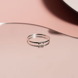 Baguette Cut Diamond Ring - Sterling Silver