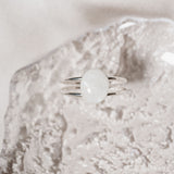 Cremation Double Band Oval Ring- Sterling Silver