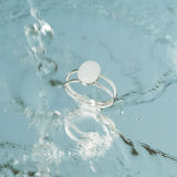 Mothers Milk Double Band Oval Ring - Sterling Silver