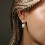 Double Pearl Drop Earring - 14K Gold Filled