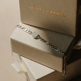 Cremation Thick Figaro Bracelet- Sterling Silver