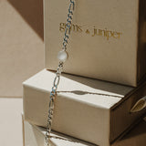 Cremation Thick Figaro Bracelet- Sterling Silver