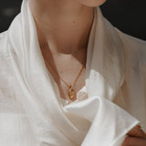 Forget-Me-Not Oval Cremains Urn Necklace