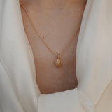 Forget-Me-Not Circle Cremains Urn Necklace