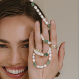 Large Freshwater Pearl and Jade Choker- 14K Gold Filled