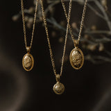 Forget-Me-Not Circle Cremains Urn Necklace - 14k Gold Filled