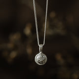 Forget-Me-Not Circle Cremains Urn Necklace - Sterling Silver