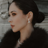 Double Pearl Drop Earrings