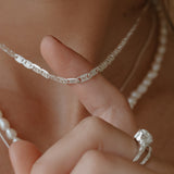 Valentino Heart Chain Necklace - Sterling Silver