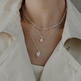 Forget-Me-Not Circle Cremains Urn Necklace - Sterling Silver