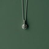 Forget-Me-Not Circle Cremains Urn Necklace - Sterling Silver