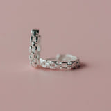 Checkered Hoops - Sterling Silver