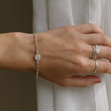 Cremation Zinnia Bracelet- Sterling Silver